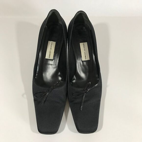 Vintage Bergdorf Goodman Satin Square Toe Pumps - Picture 2 of 6